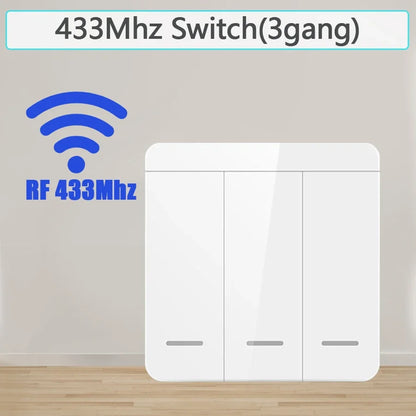 Smart Wireless Switch RF 433Mhz Self-Powered Push Button Wall Panels Remote Controller Light Switch Waterproof Wall Switch