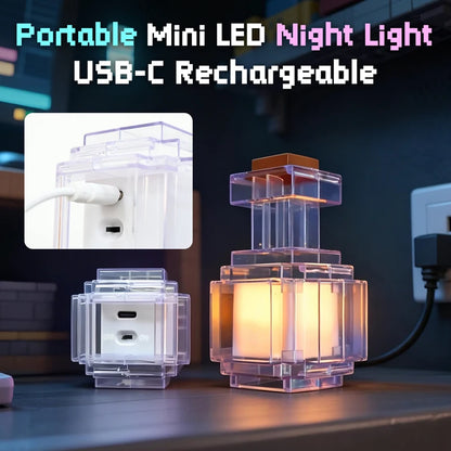 MC Game Potion Bottle Light Rechargeable Medicine Bottle LED Night Light Table Lamps 7 Colors Pixel Style for Kids Bedside Lamp