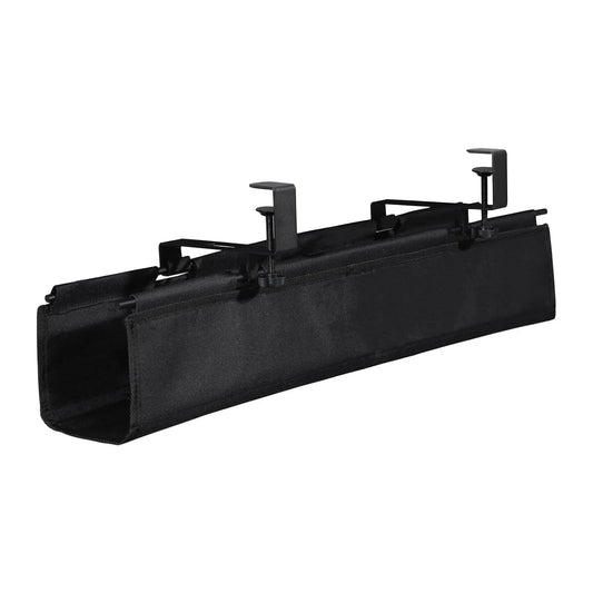 Under Desk Cable Management Box Hidden Cord Organizer with Strong C Clamp for Office Home Black Fabric